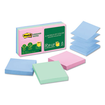 Post-it® Greener Notes Recycled Pop-up Notes, 3 X 3, Sweet Sprinkles Collection Colors, 100 Sheets-pad, 6 Pads-pack freeshipping - TVN Wholesale